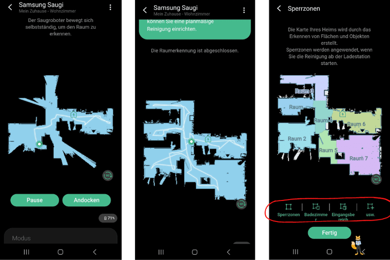 Die Kartenerstellung des Samsung Jet Bot AI+ ist in der SmartThings App zu sehen.